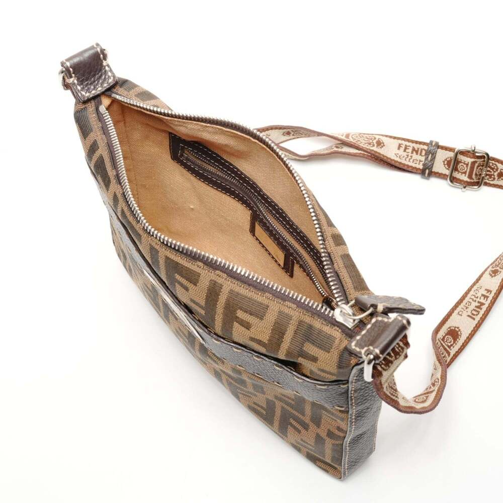 FENDI Brown Canvas Zucca Shoulder Bag - Picture 11 of 12